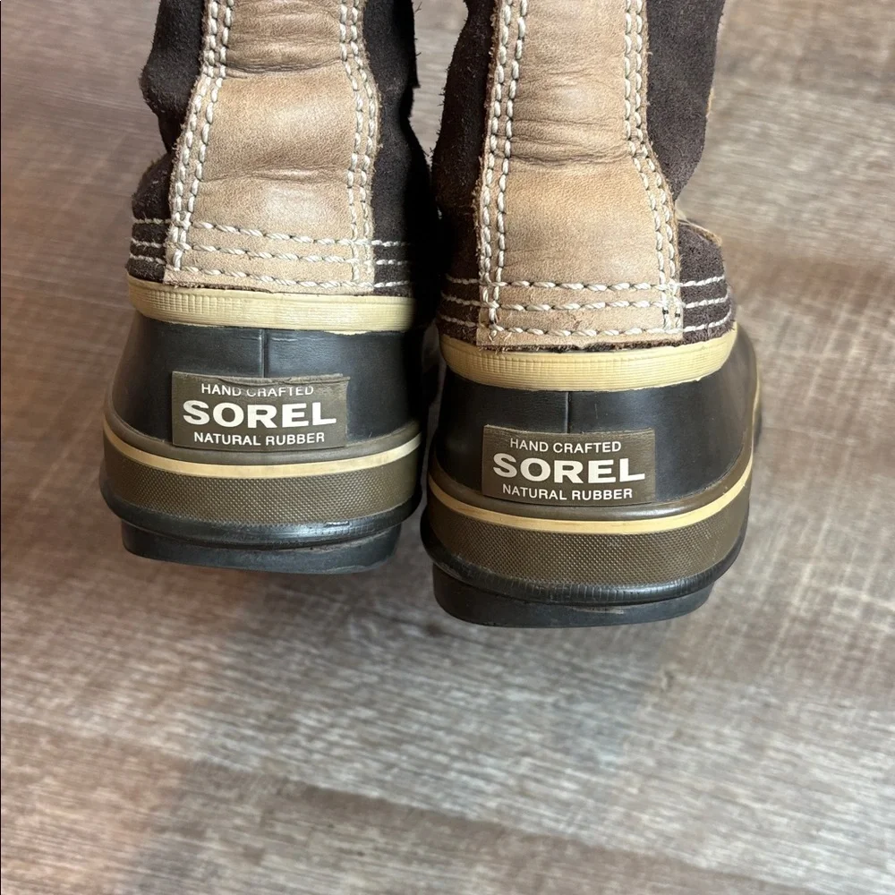 Sorel Joan of Arctic Snow Boots Women’s 7 Chocolate Waterproof Leather READ